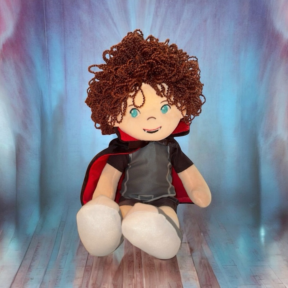 Spooky Village Kaisiyang Halloween Plush Vampire Stuffed Doll Cape Fangs 16”